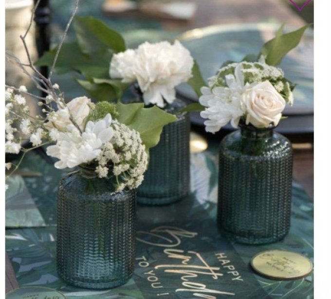 Vase transparent avec fleurs  